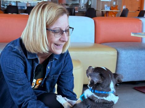 Michelle Hood with Benton the dog