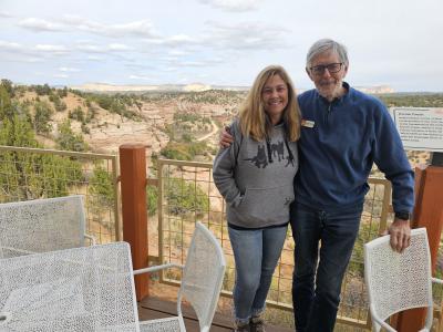 Rochelle Fraser with Gregory Castle with Angel Canyon in the background